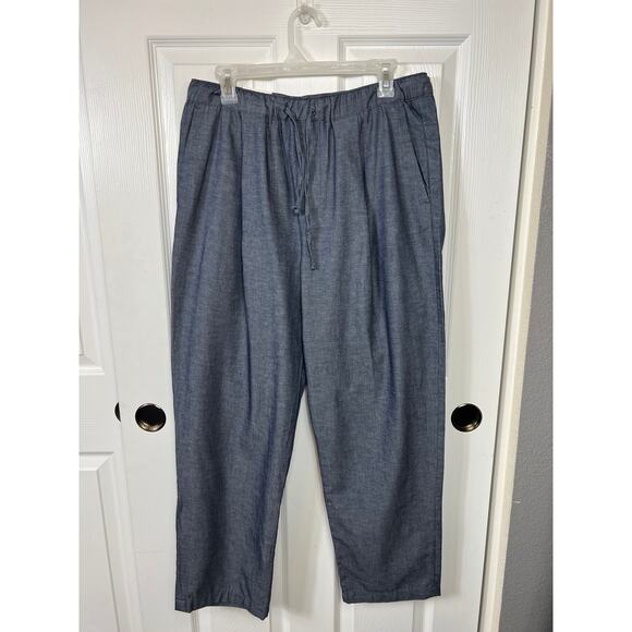 Zara Men's Cotton Linen Easy Pant Blue Size Medium NWT - Picture 2 of 10